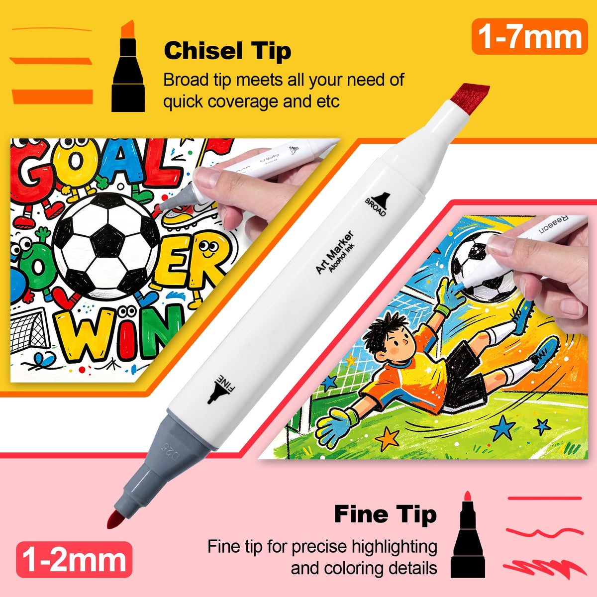 80 Colors Alcohol Markers Dual Tip Art Markers, Brush & Fine Point Pens, Smooth Ink, Safe Non-Toxic for Coloring Drawing Sketching