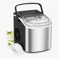 Countertop Ice Maker, Self-Cleaning Portable Ice Maker Machine, 26.5Lbs/24H Fast 9 Cubes/6Min, with Handle and Ice Scoop, Black for Home Kitchen Bar Camping