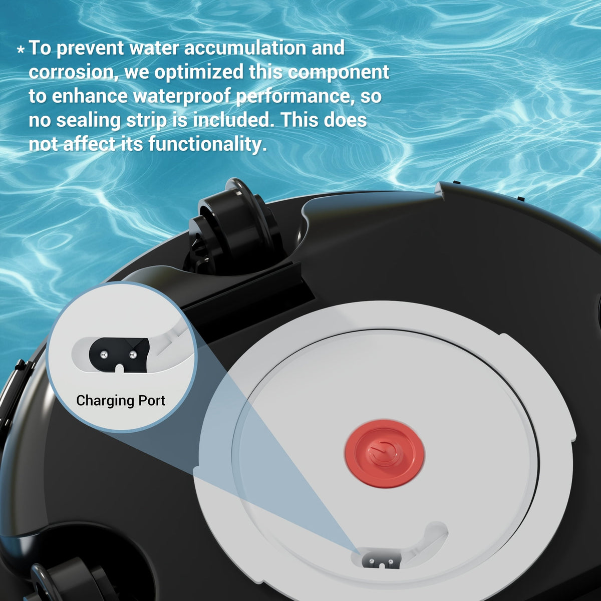 Swimming Pool Robot Vacuum Cleaner, Transparent Design Pool Vacuum with Strong Suction, Suitable for Flat Pools Over 35 Feet, Powerful And Durable