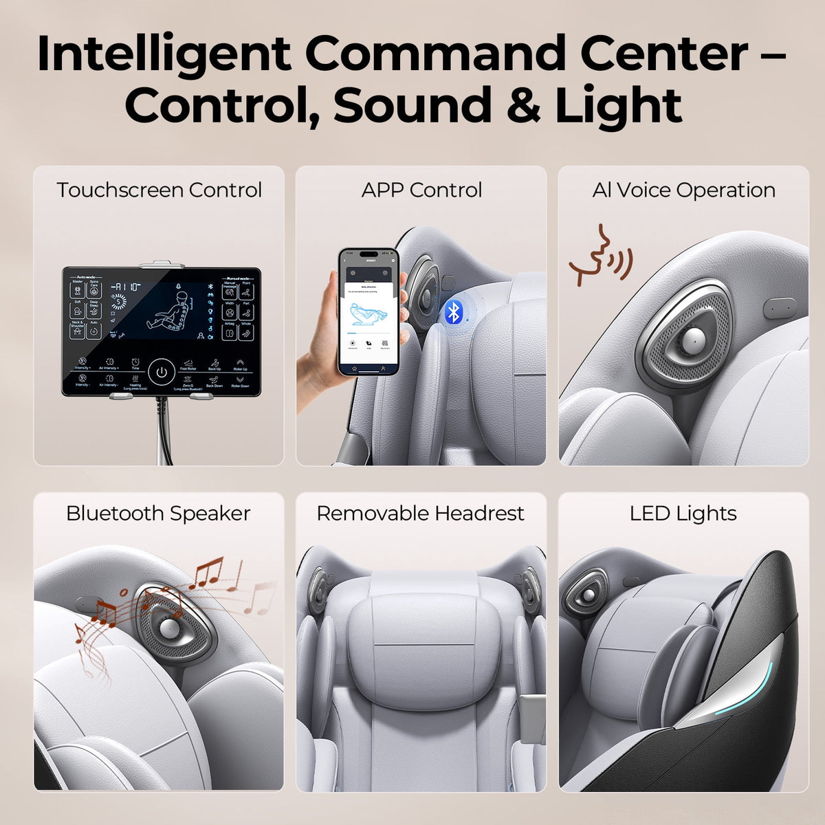 4D Massage Chair with APP Control,55" SL Track,3 Zero Gravity Modes,Leather