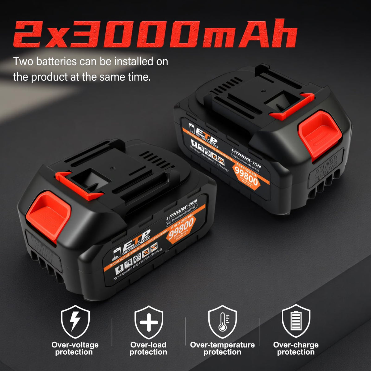 BAOKALER 16 inch Cordless Chainsaw with 42V 2 x 3.0Ah Batteries, 3 Chains and Dual Chargers for Tree Trimming & Wood Cutting