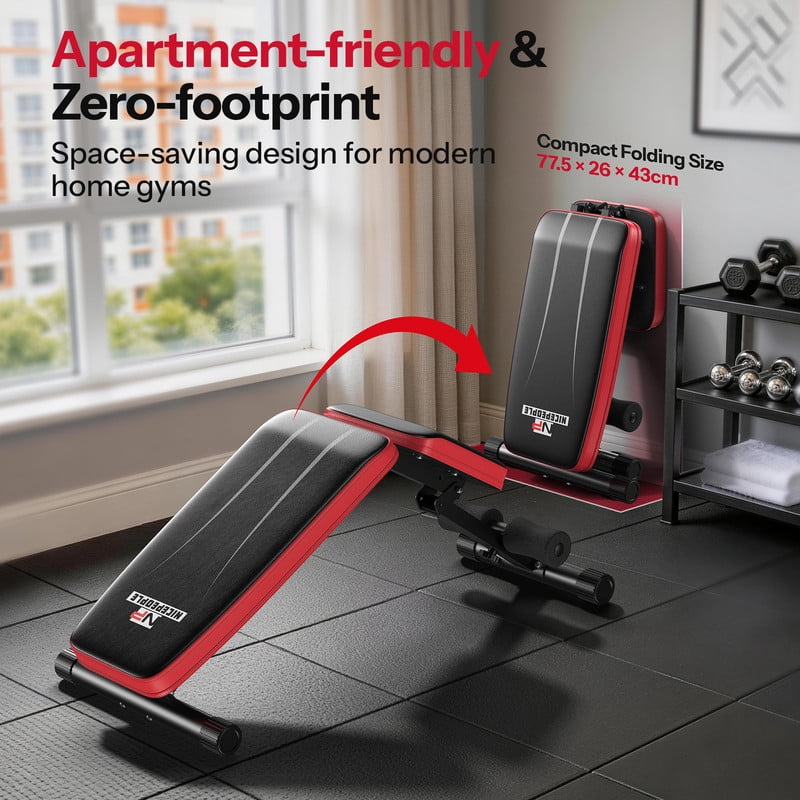 Adjustable Weight Bench with Headrest，Dual-Support Workout Bench with 10 Backrests and 660LBS Weight Capacity
