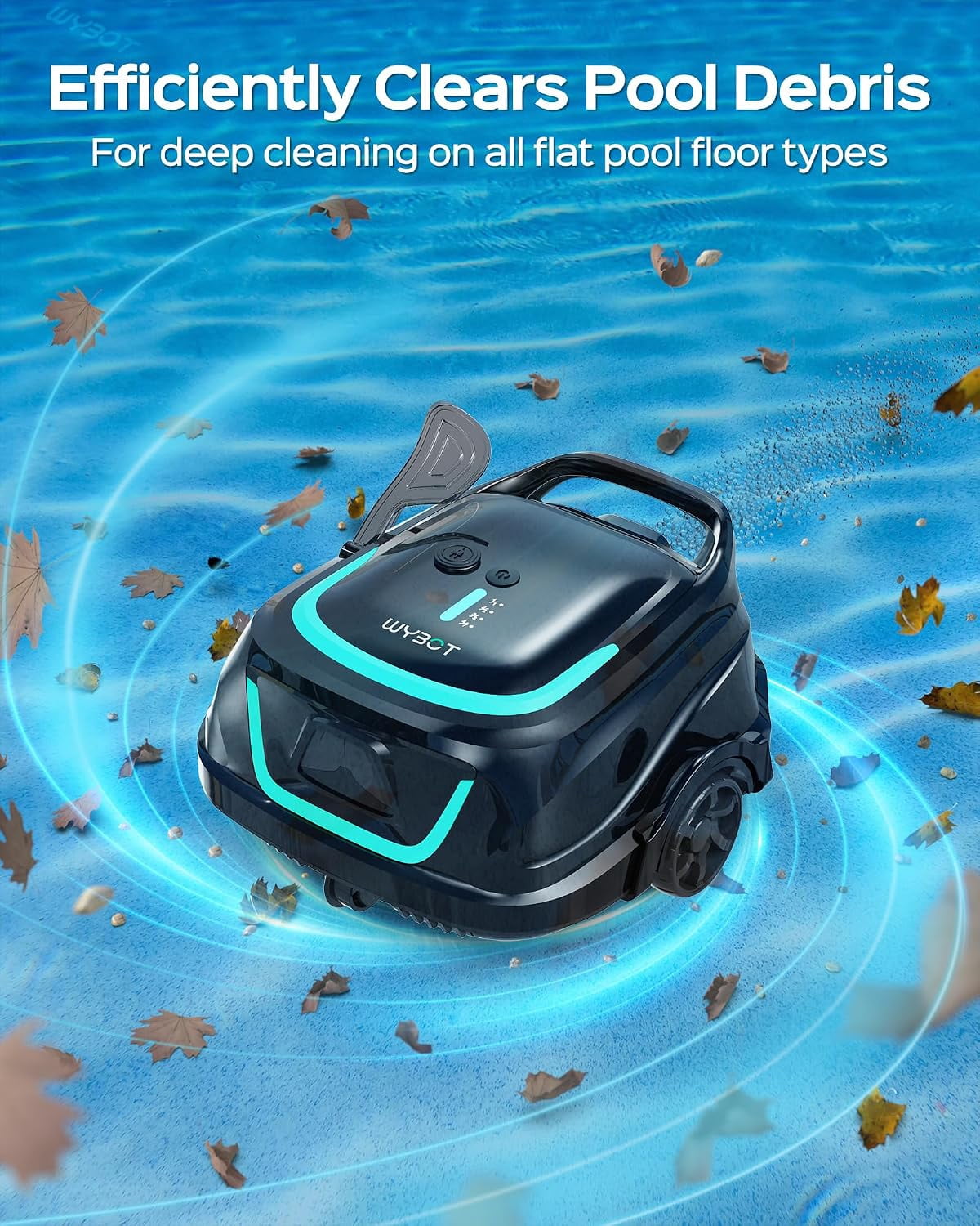 A1 Cordless Robotic Pool Cleaner for Above Ground Pools, Automatic Vacuum with Dual Filters, Strong Suction, LED Indicator