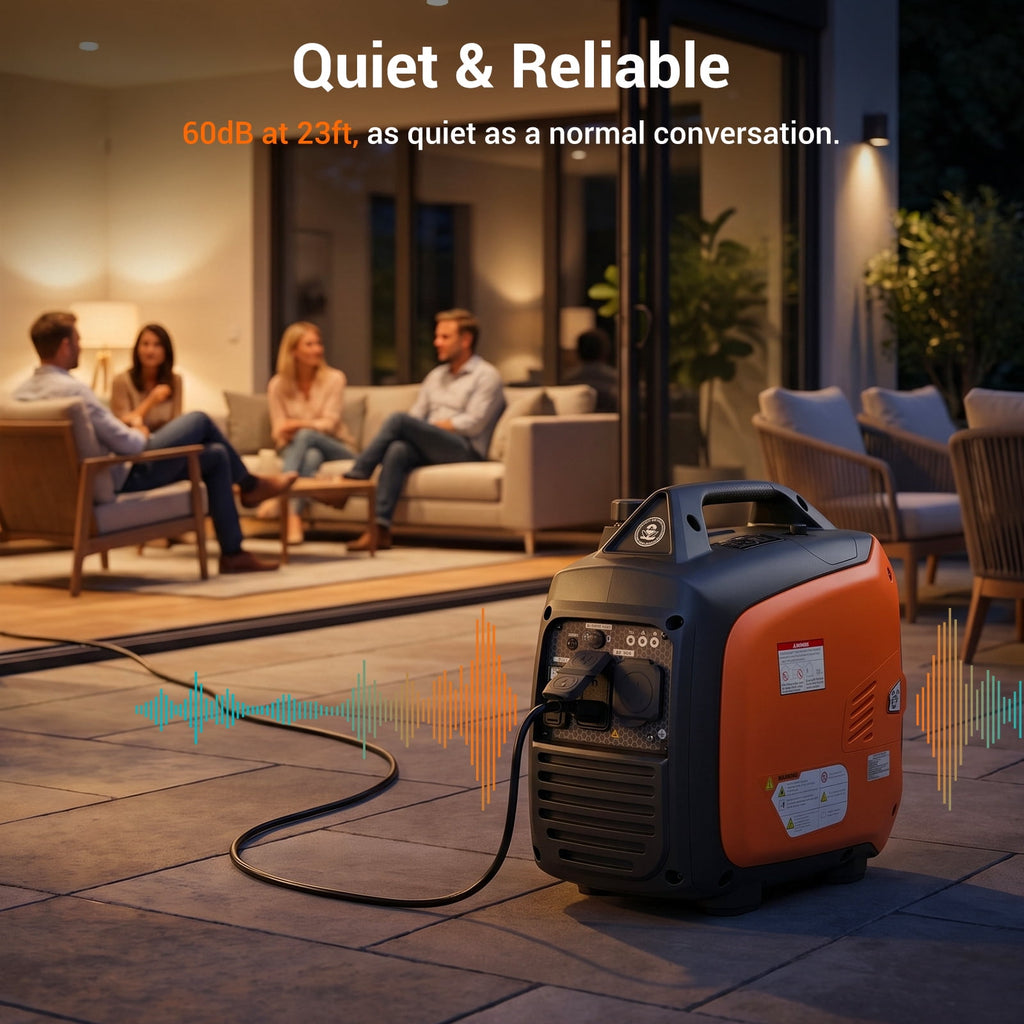 4300W Portable Inverter Generator, Gas Generator for Outdoor Camping and Home Backup Use, Super Quiet Low Oil Shutdown, ECO Mode