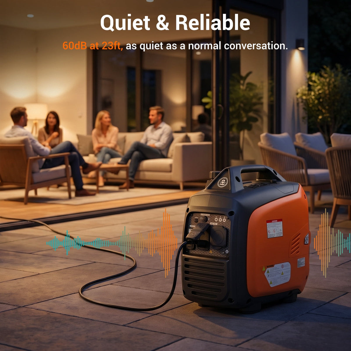 4300W Portable Inverter Generator, Gas Generator for Outdoor Camping and Home Backup Use, Super Quiet Low Oil Shutdown, ECO Mode
