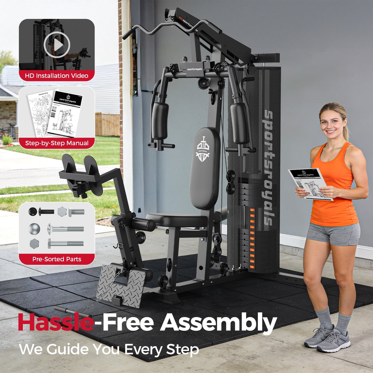 FED Fitness Home Gym Station Multifunctional Full Body Workout Equipment for Home Exercise Fitness