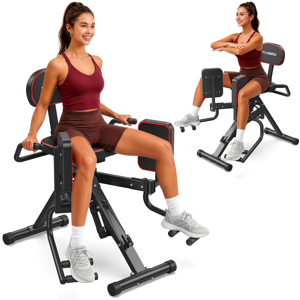 Flybird Series HA1 Hip Abductor Machine & Adductor Machine for Home Gym, Glute & Inner Thigh Trainer with 6 Adjustable Resistance Bands, Dual Foot Bar, Up to 108LBS Resistance