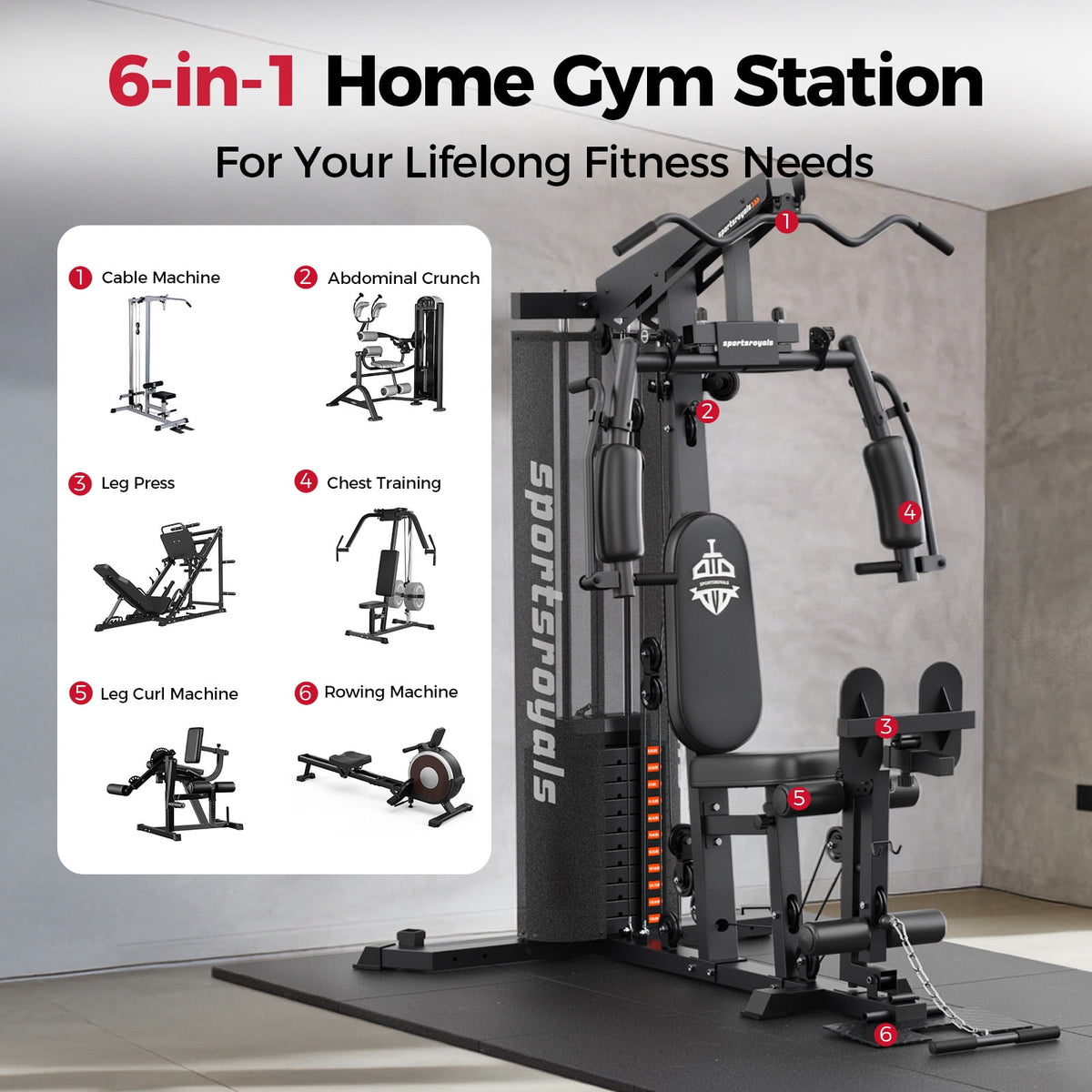 FED Fitness Home Gym Station Multifunctional Full Body Workout Equipment for Home Exercise Fitness
