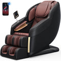 4D Massage Chair Full Body, Zero Gravity Massage Chair with Heat and Foot Massage with Airbags, Kneading, Bluetooth, LCD Touch Control - Brown