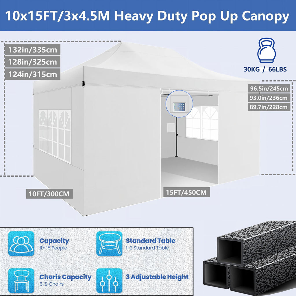 10x15 FT Pop-Up Gazebo Outdoor Canopy
