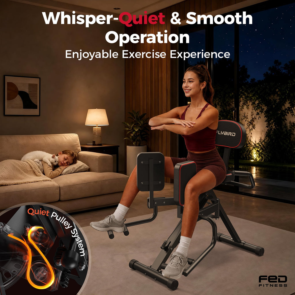 Flybird Series HA1 Hip Abductor Machine & Adductor Machine for Home Gym, Glute & Inner Thigh Trainer with 6 Adjustable Resistance Bands, Dual Foot Bar, Up to 108LBS Resistance