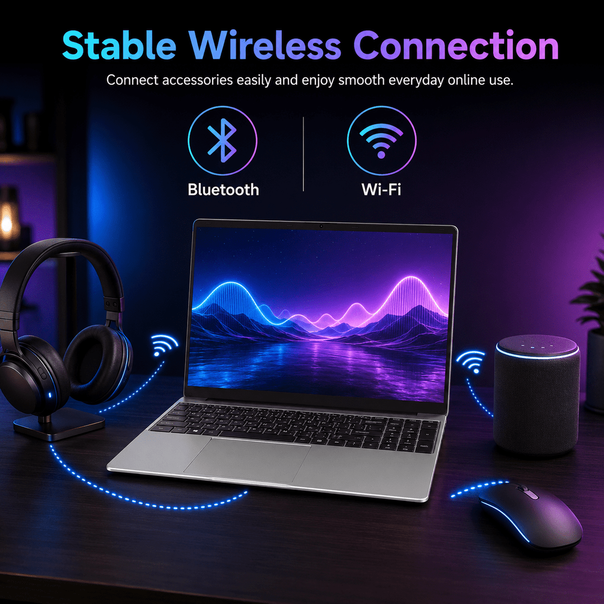 15.6 Student Laptop, Intel 5205U, 8GB RAM 256GB ROM Notebook Business Laptop for Beginner, Student, Business