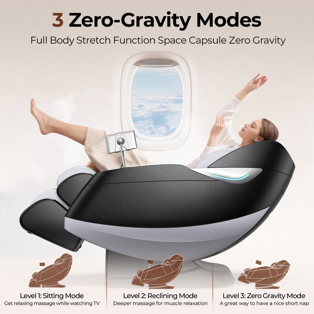 4D Massage Chair with APP Control,55" SL Track,3 Zero Gravity Modes,Leather