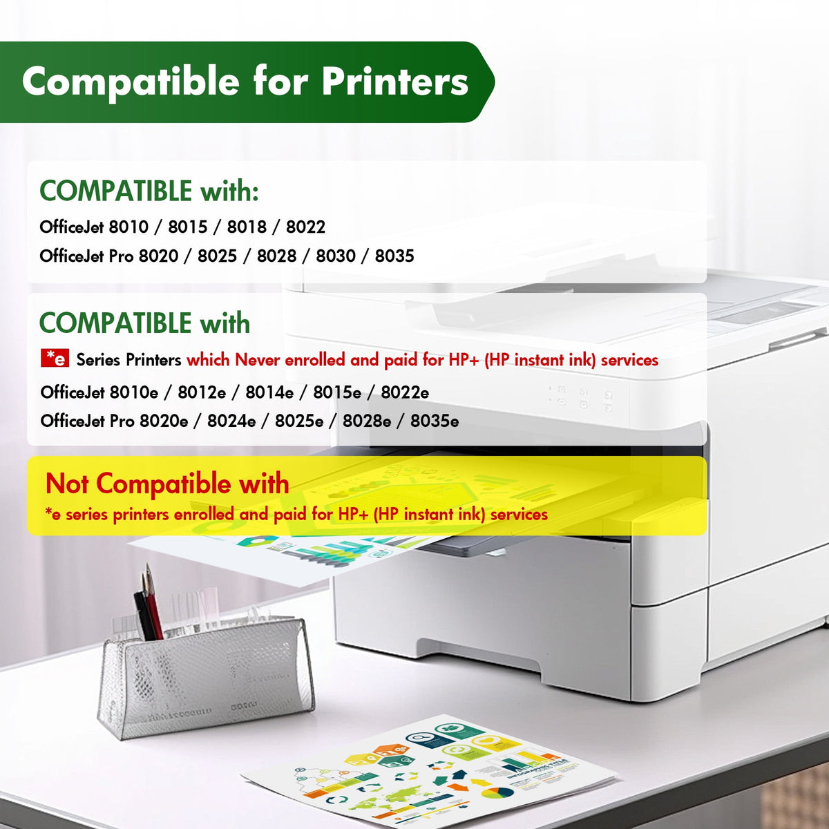 910XL Ink Cartridge Compatible with HP 910XL Ink Cartridges combo pack for OfficeJet Pro 8025 8025e 8020 8020e 8028 8035 8035e Printer (4-Pack)