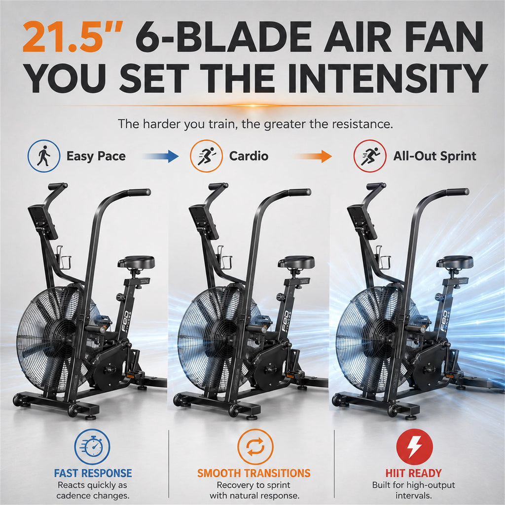 EB9 Air Bike, 21.5" Fan Exercise Bike with Bluetooth for Home Gym