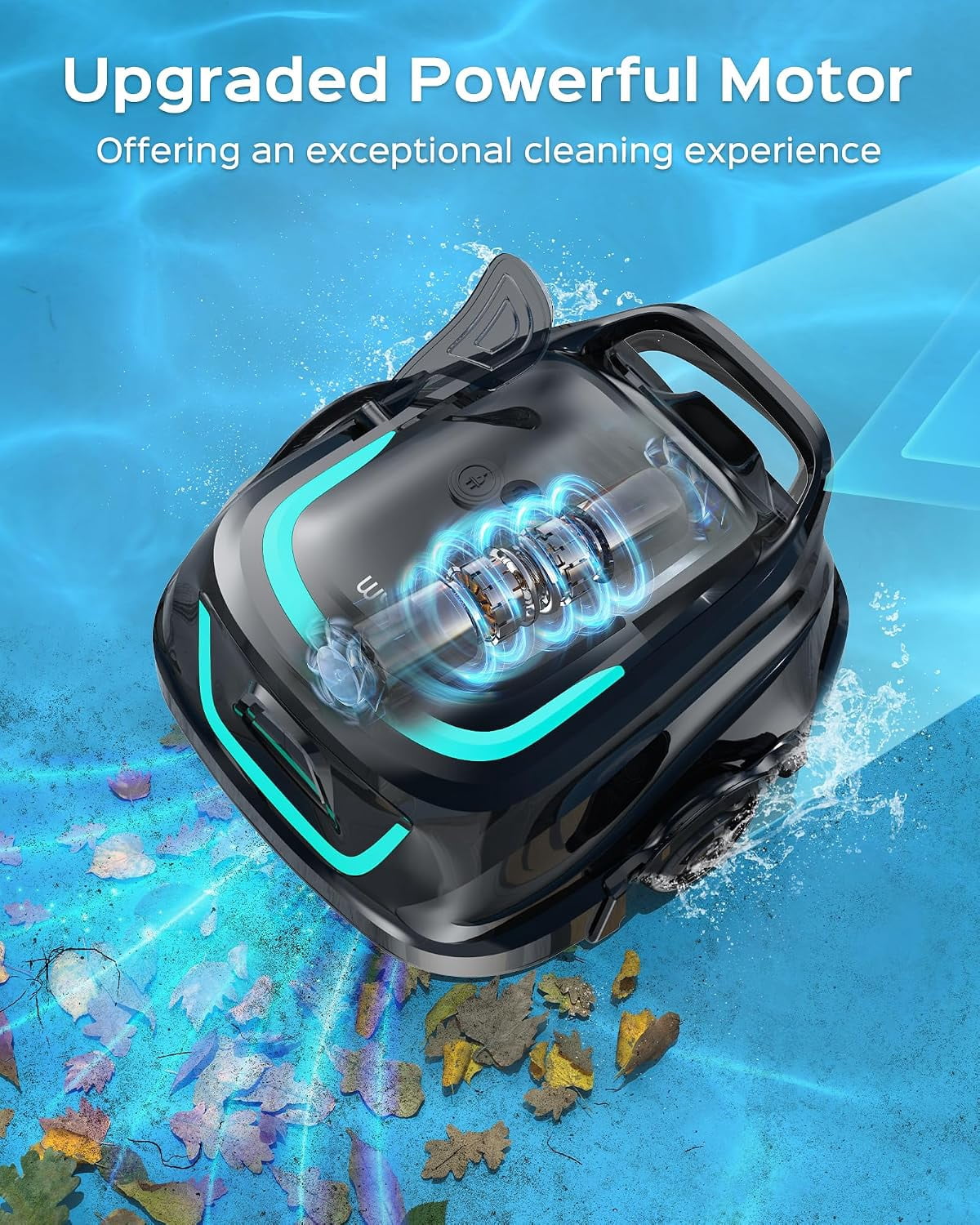 A1 Cordless Robotic Pool Cleaner for Above Ground Pools, Automatic Vacuum with Dual Filters, Strong Suction, LED Indicator