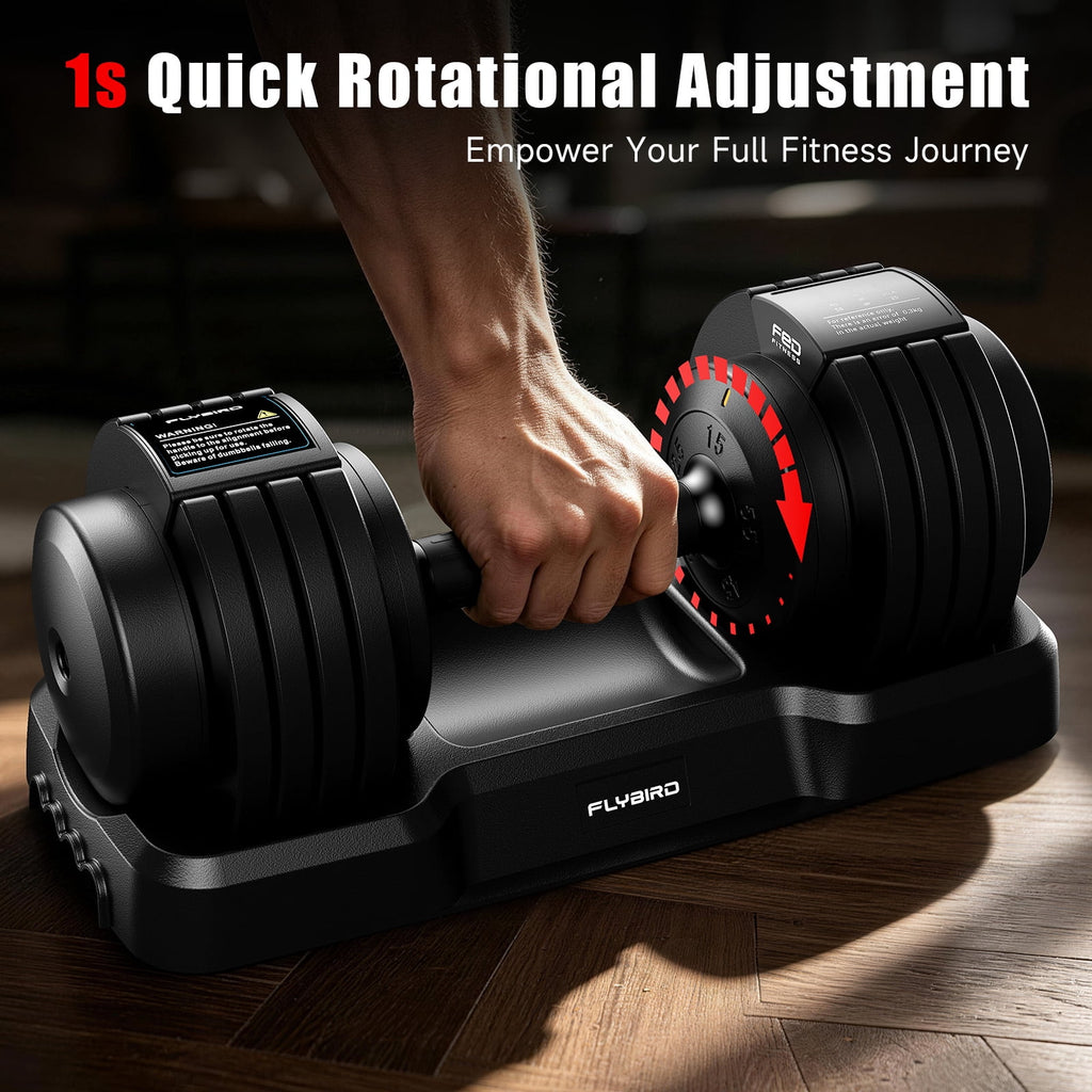 55lb Adjustable Dumbbell,5-in-1 Quick-Select Weights Dumbbell with Non-Slip Handle for Home Gym