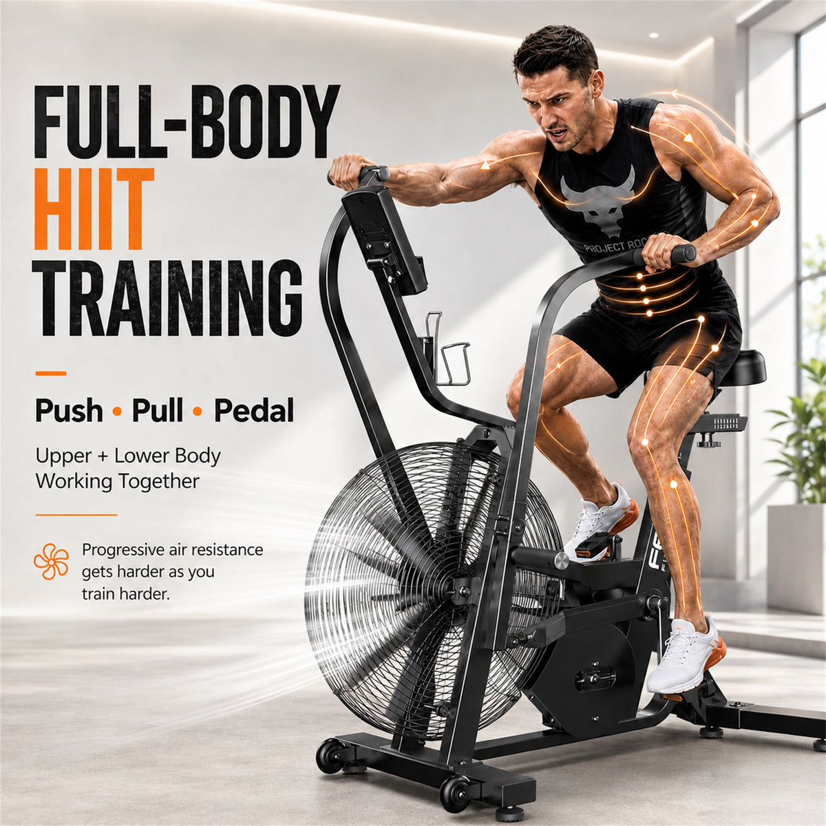 EB9 Air Bike, 21.5" Fan Exercise Bike with Bluetooth for Home Gym
