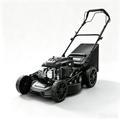 Black 24 Inch Self Propelled Gas Lawn Mower, 4-Cycle Walk-Behind Lawn Mower, 8 Adjustable Cutting Heights, 4-in-1 Mulch Bag Side & Rear Discharge for Backyard Lawn Care