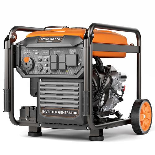 12000-Watt Inverter Generator, Portable Generator Gas Powered with Electric Start for Home Backup, RV Ready