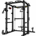 Power Rack, Multi Functional Power Cage with Cable Crossover System, LAT Pulldown, Squat Rack, Pull Up Bar, Dip Station, Home Gym Strength Training Equipment, Black