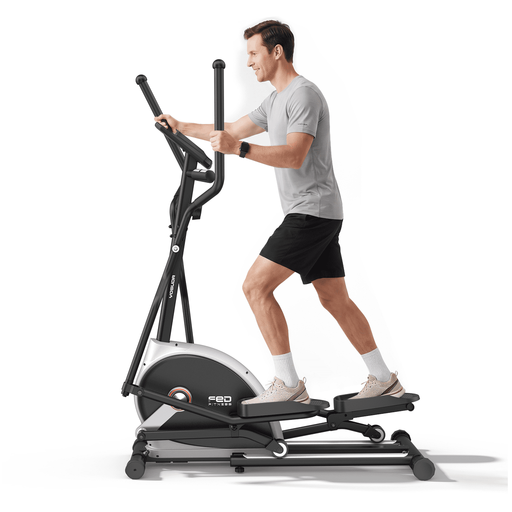 FED-YOSUDA Elliptical Machine, 13" Stride + Adjustable Incline, 16-Level Magnetic Resistance, Easy Assembly for Home Use, 350 lbs Weight Capacity