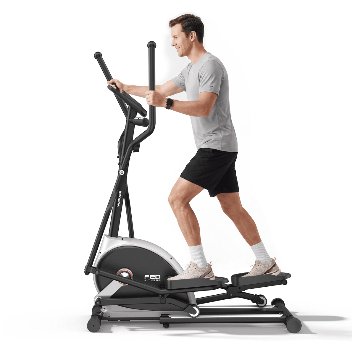 FED-YOSUDA Elliptical Machine, 13" Stride + Adjustable Incline, 16-Level Magnetic Resistance, Easy Assembly for Home Use, 350 lbs Weight Capacity