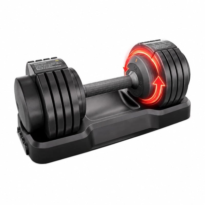55lb Adjustable Dumbbell,5-in-1 Quick-Select Weights Dumbbell with Non-Slip Handle for Home Gym