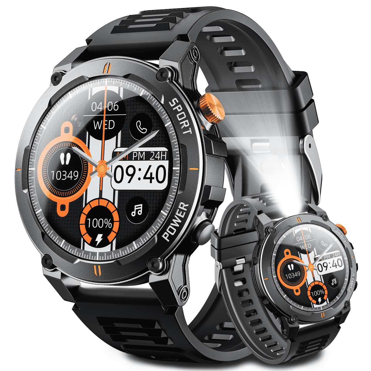 STA Smart Watch,IP68 Waterproof Smartwatch for Women Men 180+ Sports Modes,1.52-inch Fitness Tracker with Bluetooth Call(Answer/Make Calls) STA Smartwatch Compatible with Android and iPhone (Black)