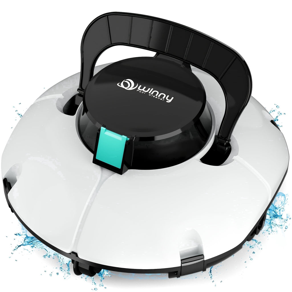 Swimming Pool Robot Vacuum Cleaner, Transparent Design Pool Vacuum with Strong Suction, Suitable for Flat Pools Over 35 Feet, Powerful And Durable