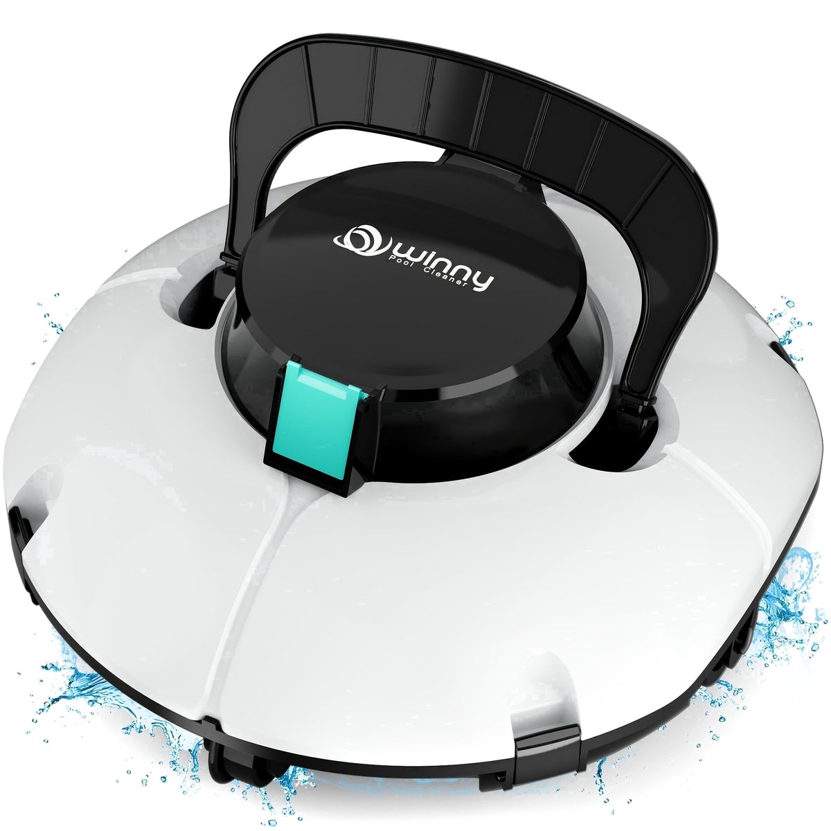 Swimming Pool Robot Vacuum Cleaner, Transparent Design Pool Vacuum with Strong Suction, Suitable for Flat Pools Over 35 Feet, Powerful And Durable