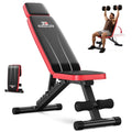 Adjustable Weight Bench with Headrest，Dual-Support Workout Bench with 10 Backrests and 660LBS Weight Capacity