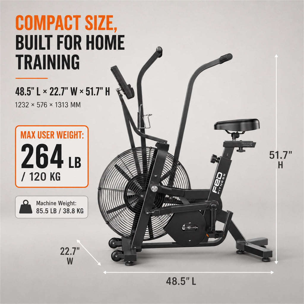 EB9 Air Bike, 21.5" Fan Exercise Bike with Bluetooth for Home Gym