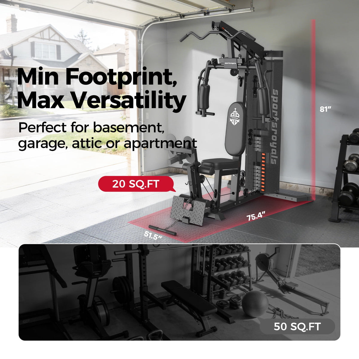 FED Fitness Home Gym Station Multifunctional Full Body Workout Equipment for Home Exercise Fitness
