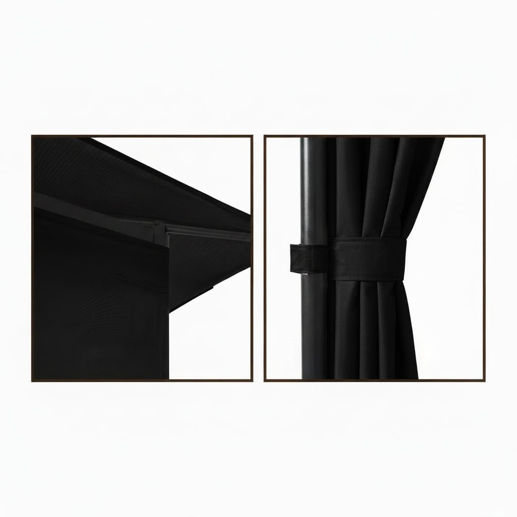 Outdoor Gazebo,10x10 Outdoor Canopy with Removable sidewalls, Shade Tent for Party, Backyard, Patio Lawn & Garden,Black