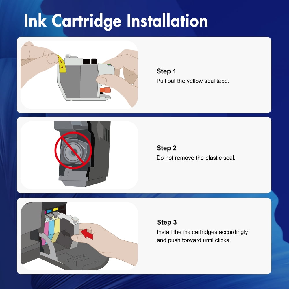 LC401 LC401XL Ink Cartridge for Brother LC401 LC401XL Ink for Brother MFC-J1010DW MFC-J1012DW MFC-J1170DW Printer (Black Cyan Magenta Yellow, 4 Pack)
