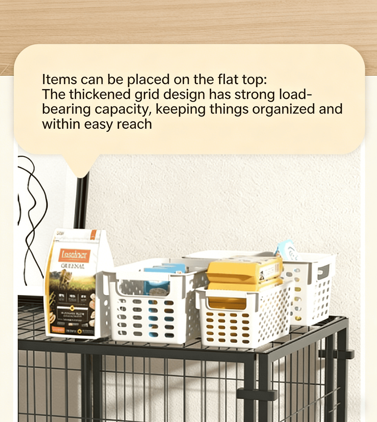 Dog Cage 48" Dog Kennel for Medium Dogs & Cat Puppy Dog Playpen with Top Indoor, Black.48"L x 23.6"W x 27.6"H.