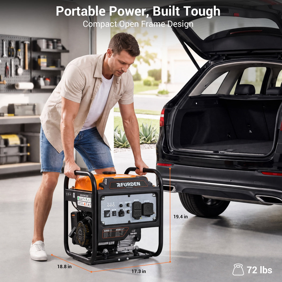 6000W Inverter Generator, Gas Generator for Home Backup and Outdoor Camping