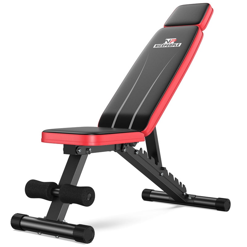 Adjustable Weight Bench with Headrest，Dual-Support Workout Bench with 10 Backrests and 660LBS Weight Capacity