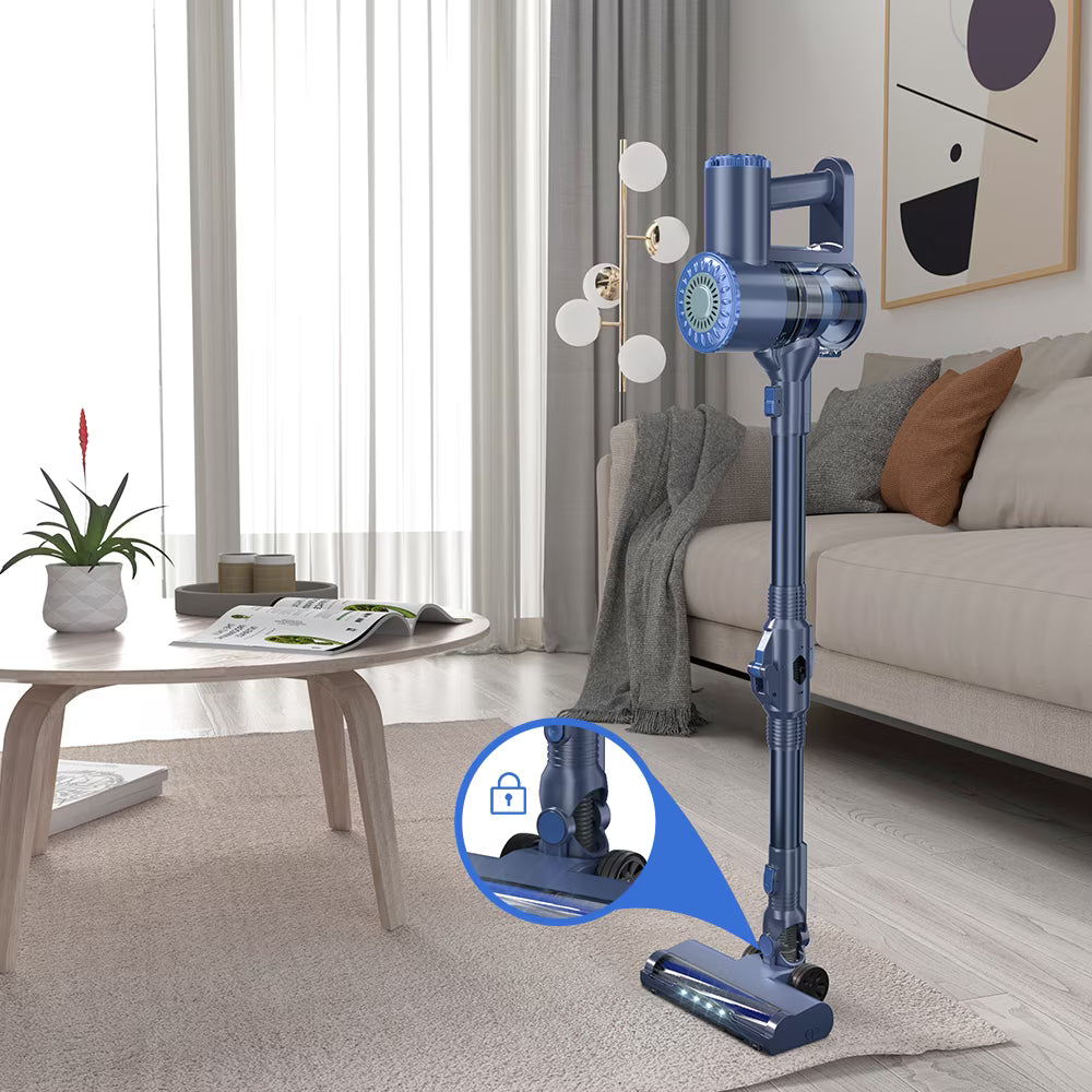Cordless Stick Vacuum Cleaner 25Kpa Powerful Suction Upright for Carpet Hard Floor Pet Hair W400 Purple