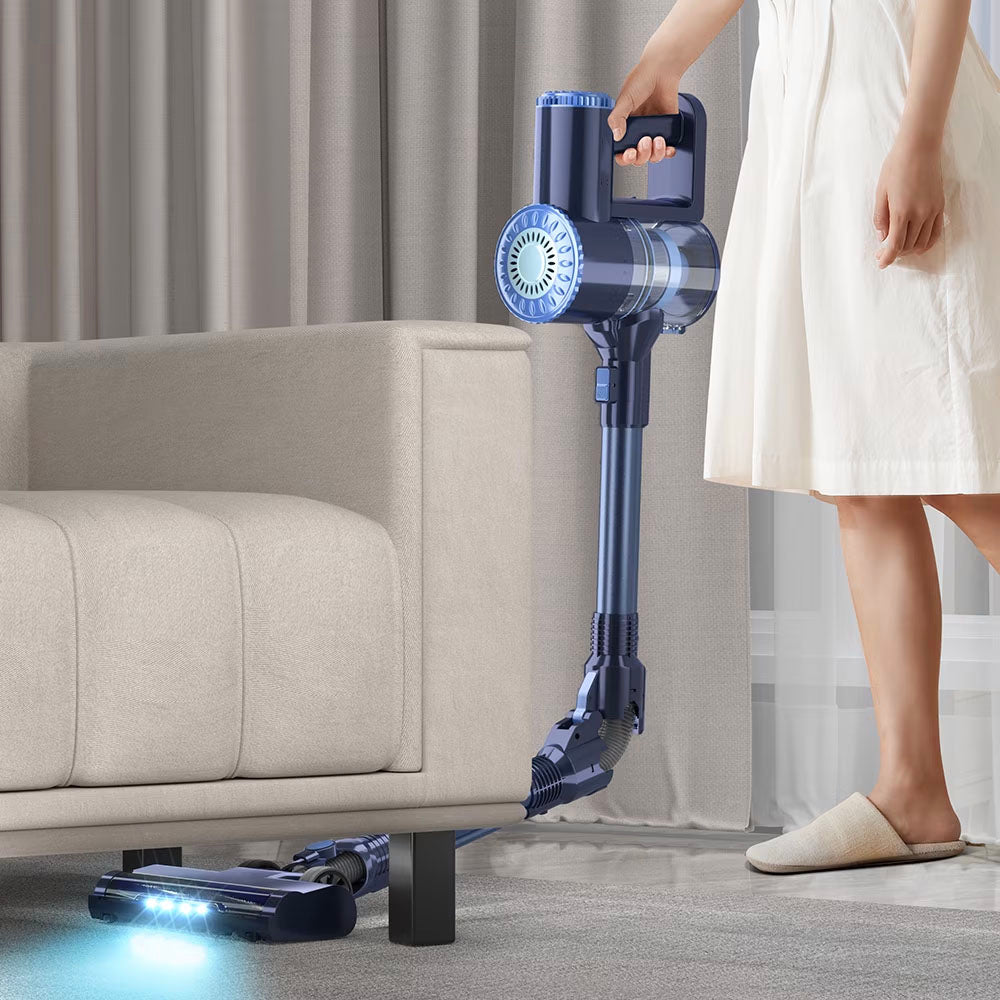 Cordless Stick Vacuum Cleaner 25Kpa Powerful Suction Upright for Carpet Hard Floor Pet Hair W400 Purple