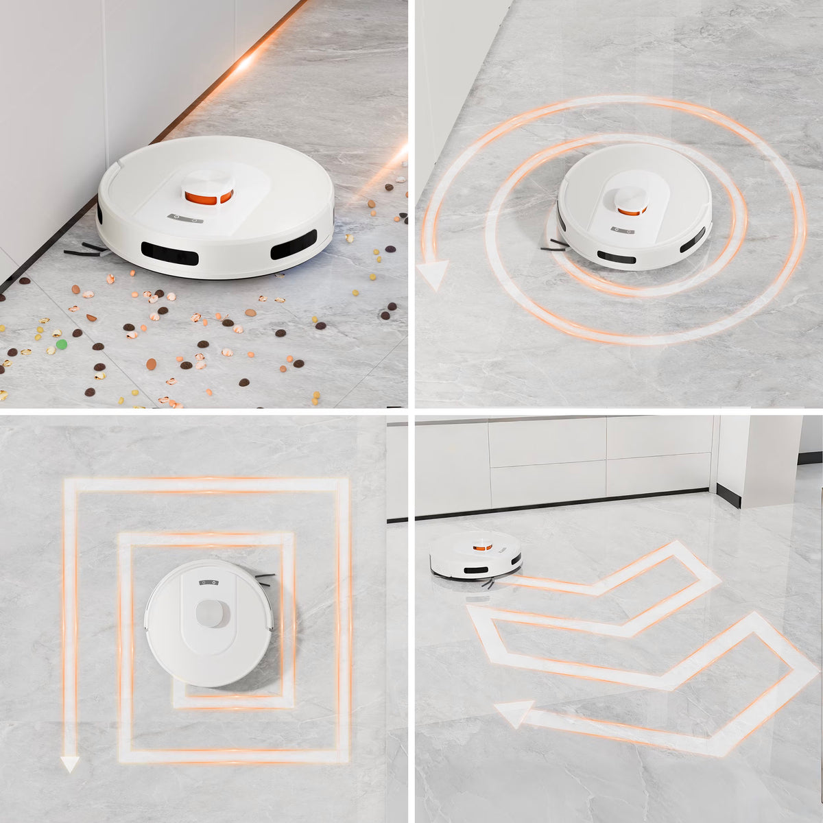 Robot Vacuum and Mop Combo Cleaner 9000pa,85 Days Self-Emptying & Recharging Station with 3D Home Mapping for Debris/Stain/Hair/Pet, L1 PRO, White
