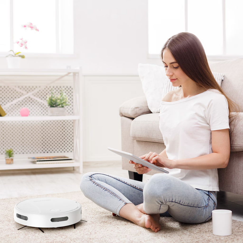 C2-v2 Robot Vacuum and Mop Combo Cleaner, 3-in-1, 8000Pa Suction, 5200mAh Battery, White