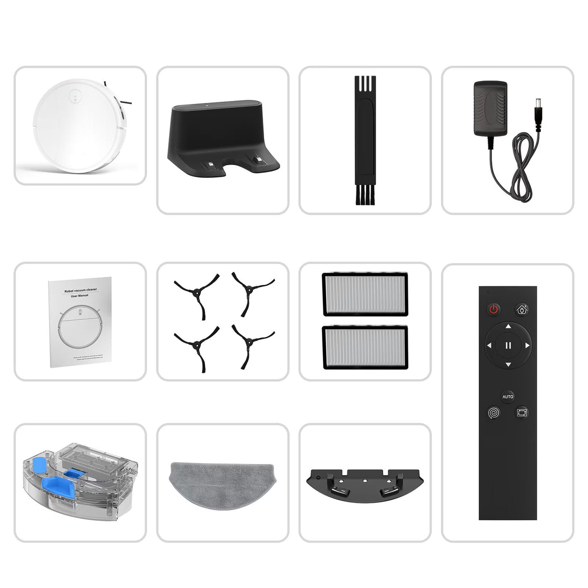 C2-v2 Robot Vacuum and Mop Combo Cleaner, 3-in-1, 8000Pa Suction, 5200mAh Battery, White