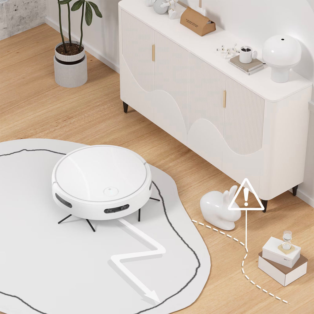 C2-v2 Robot Vacuum and Mop Combo Cleaner, 3-in-1, 8000Pa Suction, 5200mAh Battery, White