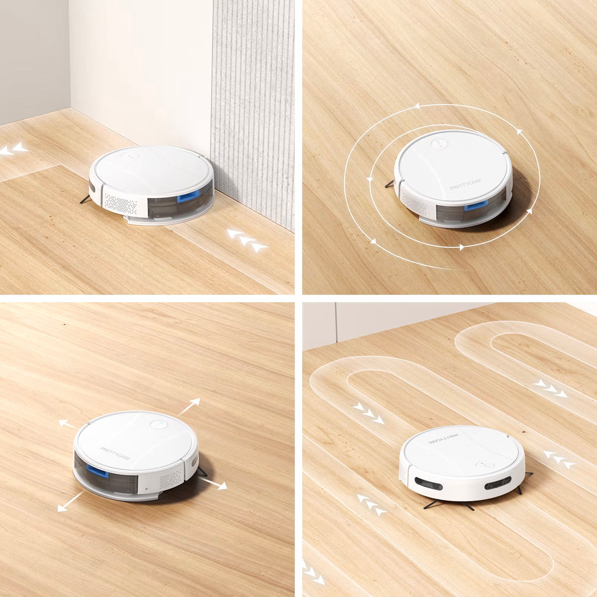C2-v2 Robot Vacuum and Mop Combo Cleaner, 3-in-1, 8000Pa Suction, 5200mAh Battery, White