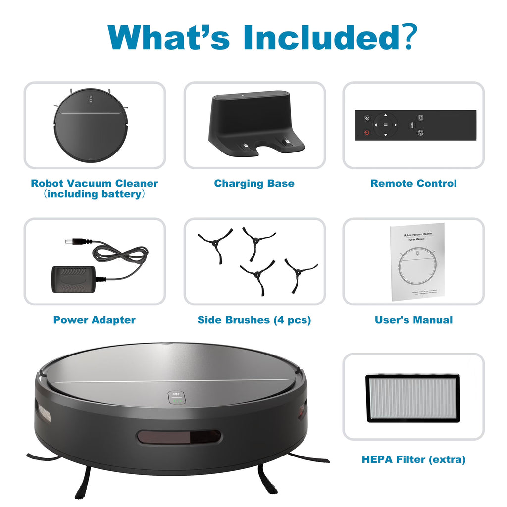 Robot Vacuum Cleaner with 2800Pa,Featured Carpet Boost,Tangle-Free,Ultra Slim,Self-Charging C1 v2
