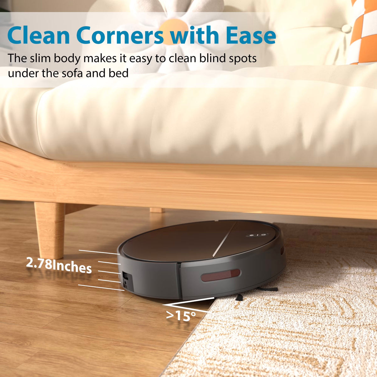 Robot Vacuum Cleaner with 2800Pa,Featured Carpet Boost,Tangle-Free,Ultra Slim,Self-Charging C1 v2